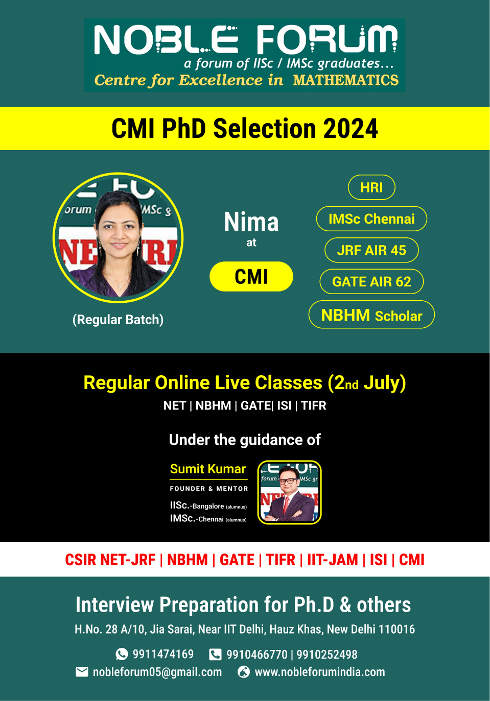 Nima-CMI PhD Selection 2024